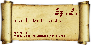 Szalóky Lizandra névjegykártya